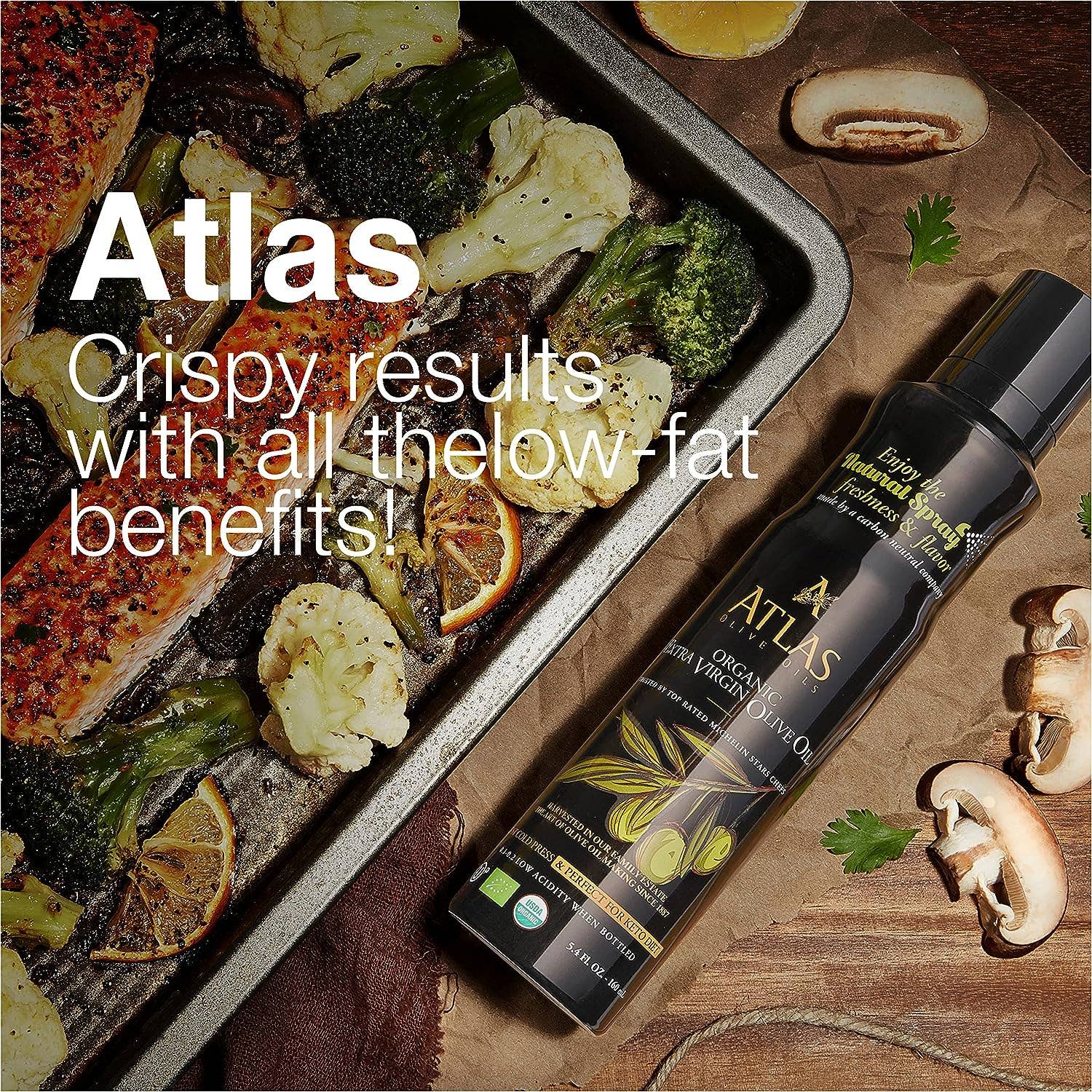 ATLAS SPRAY Organic Extra Virgin Olive Oil -5.4 fl oz bottle