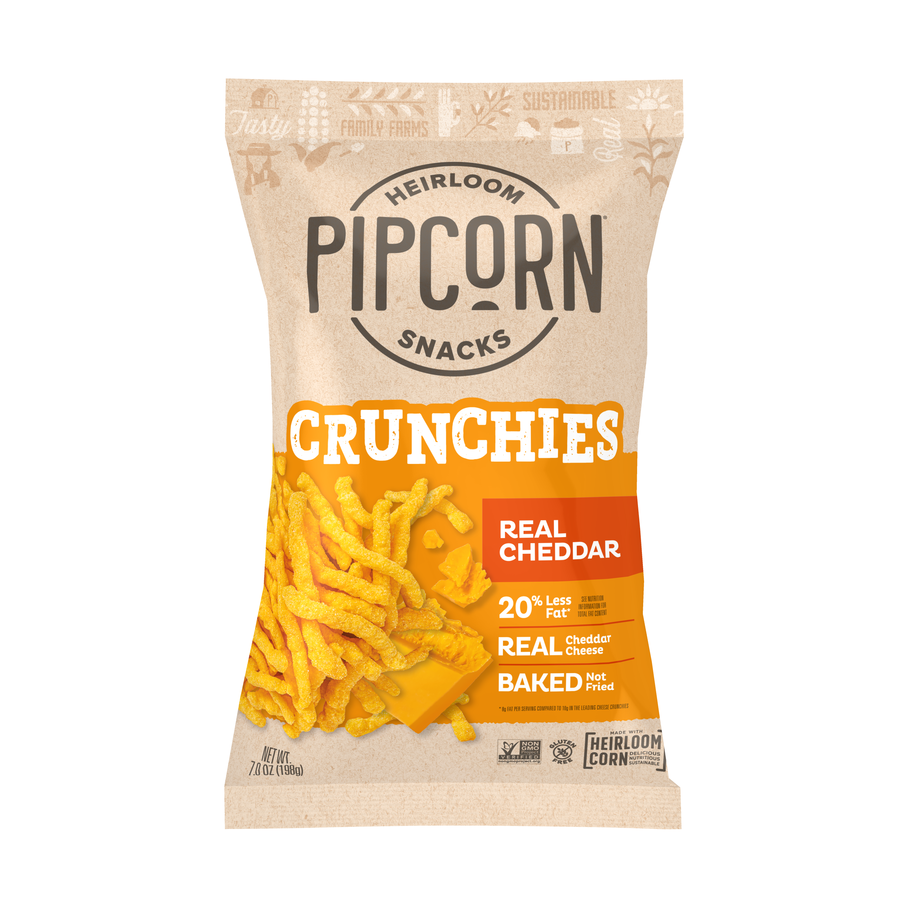 Cheddar Crunchies, 7.0oz (12 Bags in 1 Case)