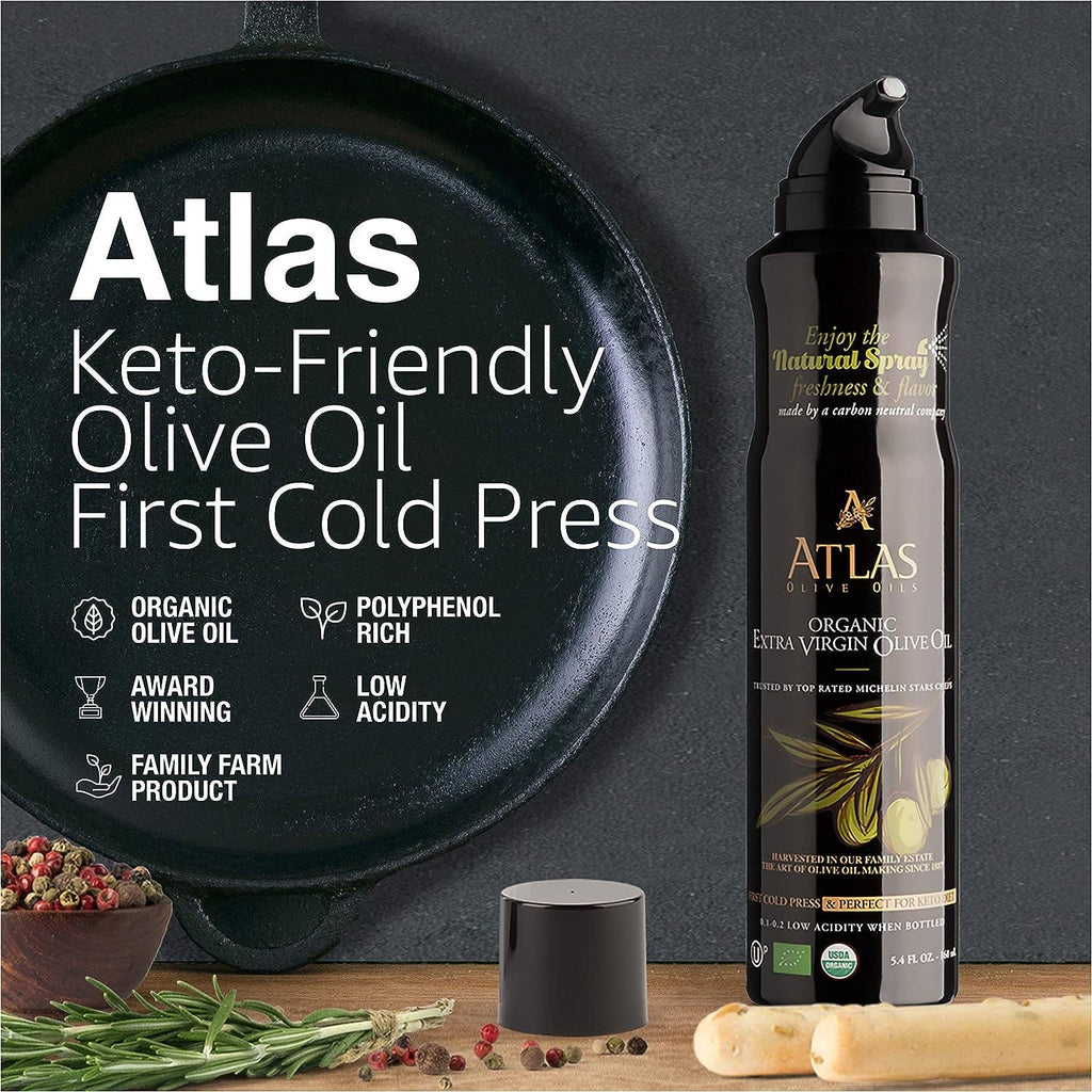 ATLAS SPRAY Organic Extra Virgin Olive Oil -5.4 fl oz bottle