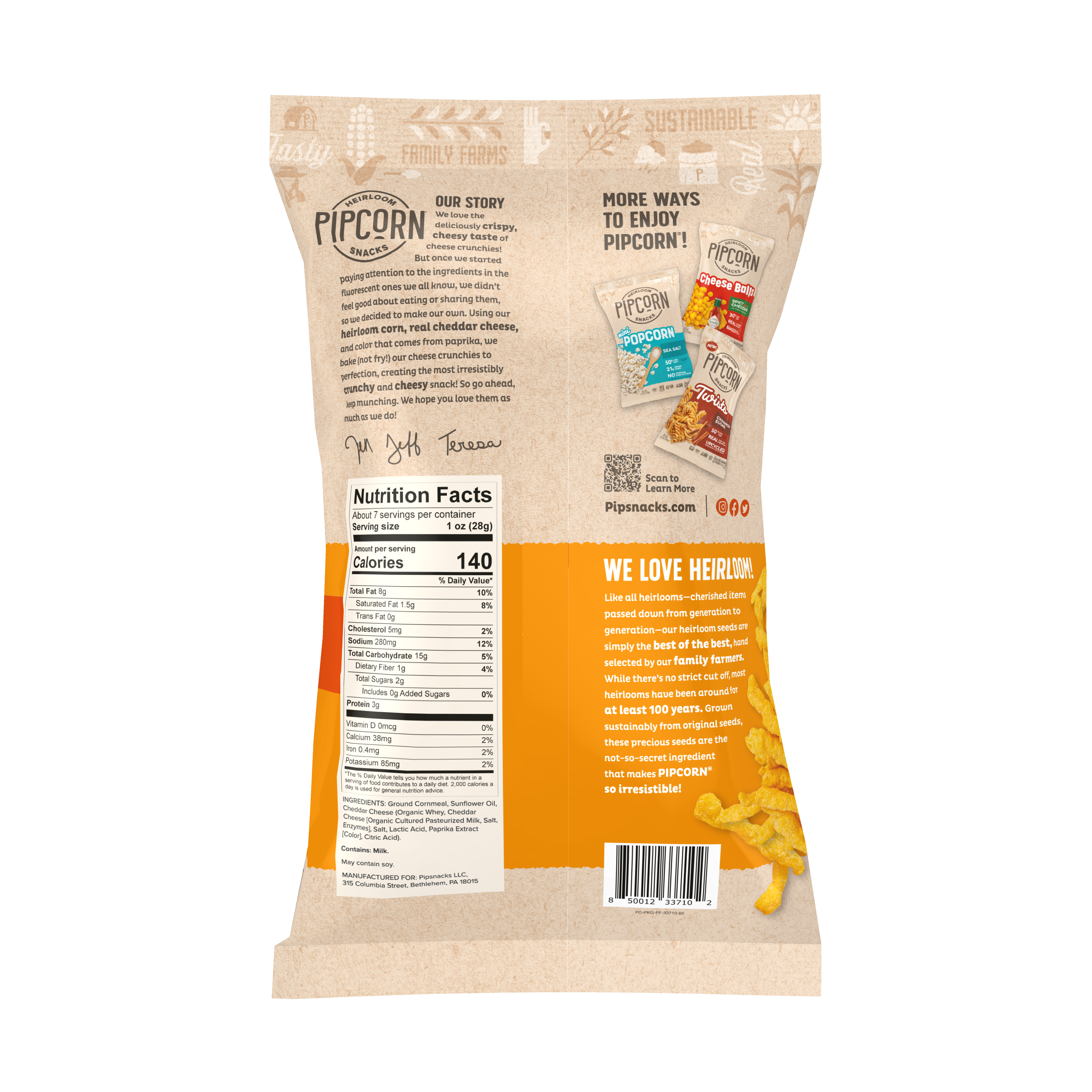 Cheddar Crunchies, 7.0oz (12 Bags in 1 Case)